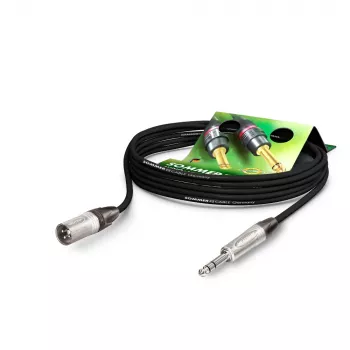 Sommer Cable Stage 22 Highflex mikrofono kabelis, 2 x 0,22 mm², XLR 3 kontaktų kištukas – 6,3 mm stereo kištukas, NEUTRIK, juodos spalvos, 5 m (SGN4-0500-SW)