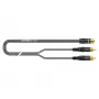 Sommer Cable SC-Onyx 2008 garso adapterio kabelis, 2 x 1 x 0,08 mm², 2x RCA kištukai – 3,5 mm stereo lizdas, HICON, juodos spalvos, 2,5 m (O84W-0250-SW)