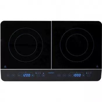 MEDION LIFE Dviguba indukcinė kaitlentė MD 15324 (Juoda, 3500 W, 2x Ø 20 cm)