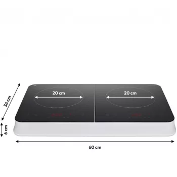 MEDION LIFE Double Induction Cooktop MD18493 (Juoda, 3500 W, 2x 20 cm)