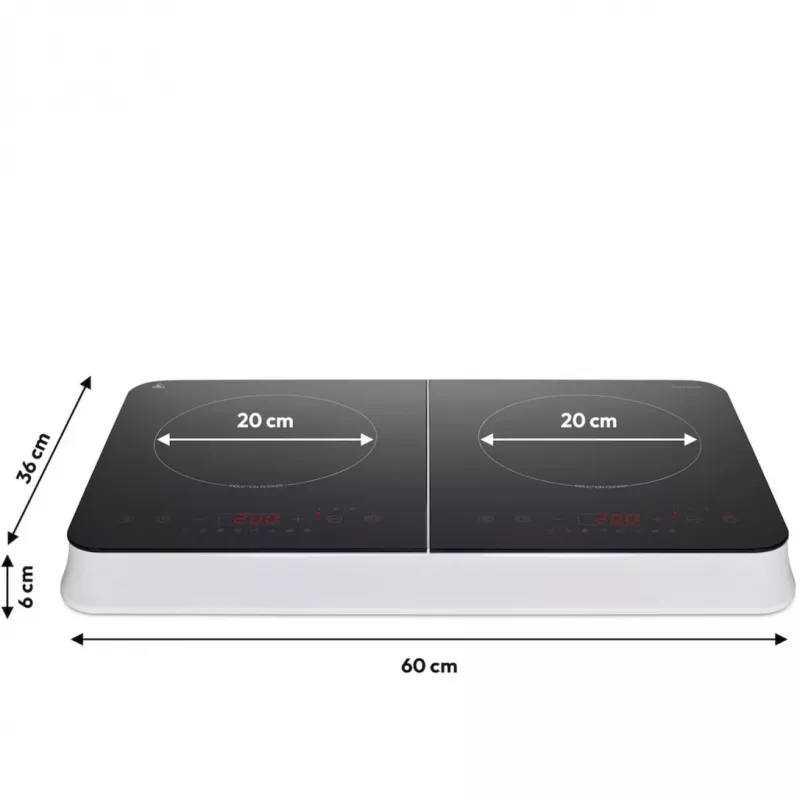 MEDION LIFE Double Induction Cooktop MD18493 (Juoda, 3500 W, 2x 20 cm)