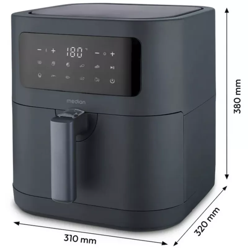 MEDION Life MD 11740 E40 XL Oro gruzdintuvė, Pilka, 2150 W, 5.2 L krepšelis