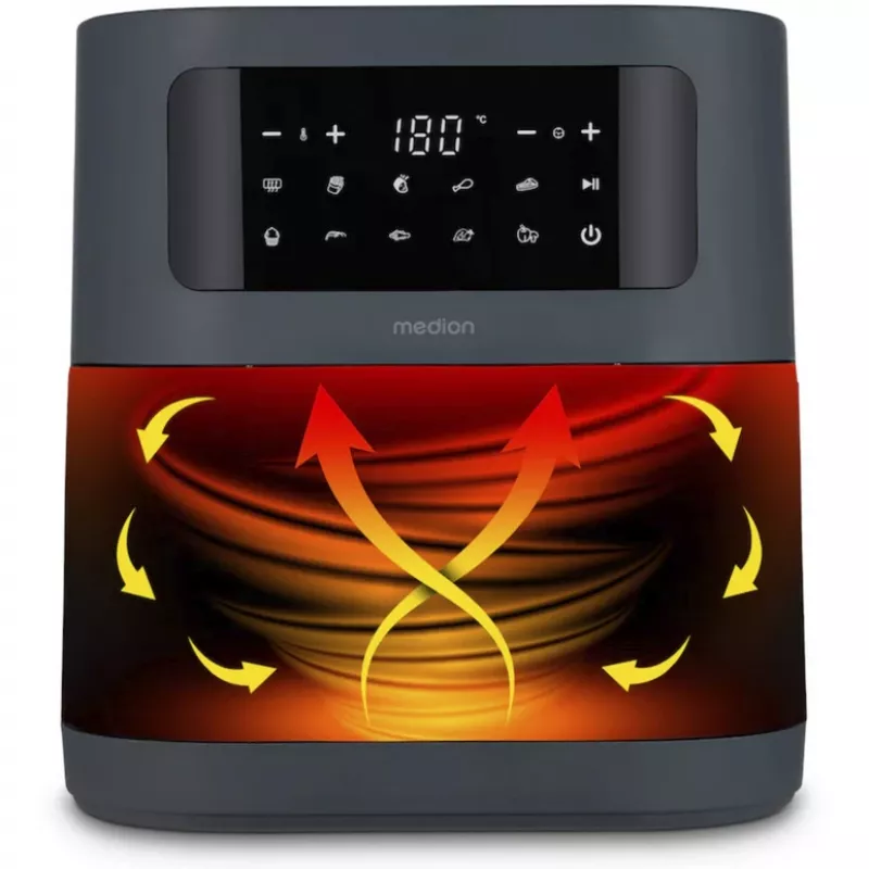 MEDION Life MD 11740 E40 XL Oro gruzdintuvė, Pilka, 2150 W, 5.2 L krepšelis