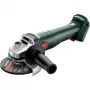 Metabo W 18 7-125 (602371840) Belaidis kampinis šlifuoklis, 18 V, 125 mm, žalia/juoda, be akumuliatoriaus ir įkroviklio, Metabox dėžėje