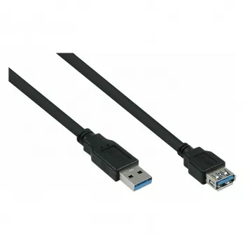 KABELMEISTER USB 3.0 ilginimo kabelis, A tipo kištukas į lizdą, 0,5 m, juodas