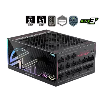 MSI MPG Ai1300TS PCIE5 1300W ATX 3.0 80 PLUS Gold Full Modular Power Supply, Juoda