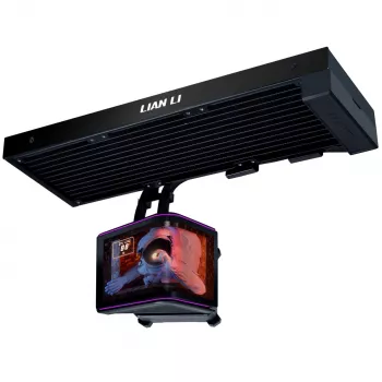 Lian Li HydroShift II OLED Curved 360 Fanless AiO Liquid CPU Cooler, 360 mm, OLED Display - Juoda