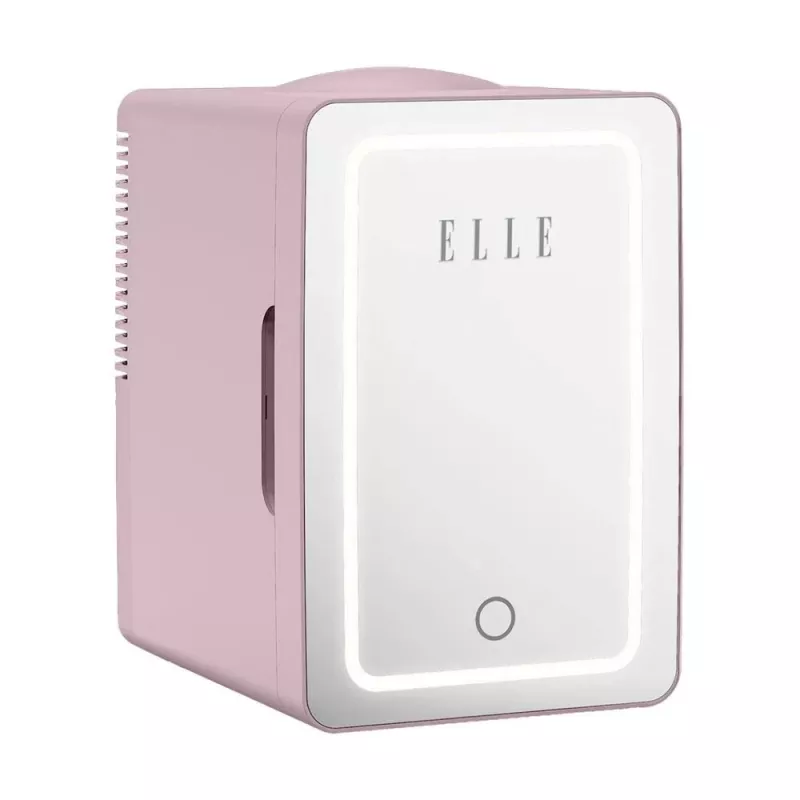 ELLE Home ESDAF01PUEU Mini Šaldytuvas su LED Veidrodžiu Makiažui 6L Violetinis