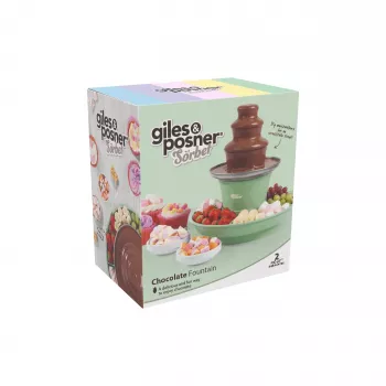 Giles & Posner EK6662GSGRVDE 3 pakopų elektrinis šokolado fontanas, 900 g talpa, 90 W, juodas/sidabrinis
