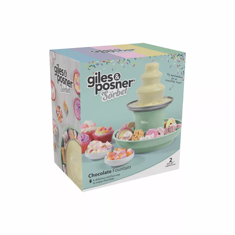 Giles & Posner EK6662GSGRVDE 3 pakopų elektrinis šokolado fontanas, 900 g talpa, 90 W, juodas/sidabrinis