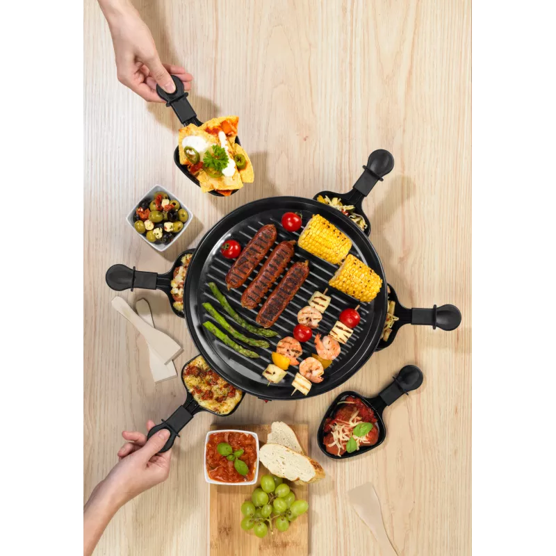 Giles & Posner EK4511GV2VDE Stalo raclette grotelės 1200 W 8 asmenims Juoda/Sidabrinė