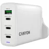 CANYON OnCharge 140 GaN įkroviklis 150W Max 3 USB-C + 1 USB-A Baltas JK kištukas