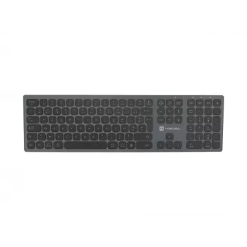NATEC NKL-1976 Dolphin FR belaidė Bluetooth 5.0 + 2.4 GHz X-Scissors aliumininė plona klaviatūra – prancūziškas AZERTY išdėstymas – Space Grey