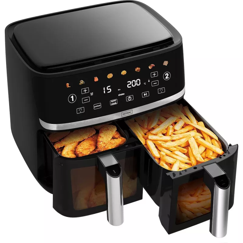 Kernau KSAF 1017 EB Duo 10.2 L Juodas Dvigubo Krepšelio Oro Gruzdintuvas