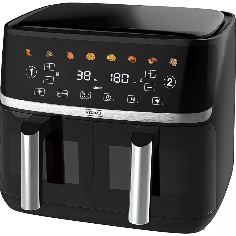 Kernau KSAF 1017 EB Duo 10.2 L Juodas Dvigubo Krepšelio Oro Gruzdintuvas