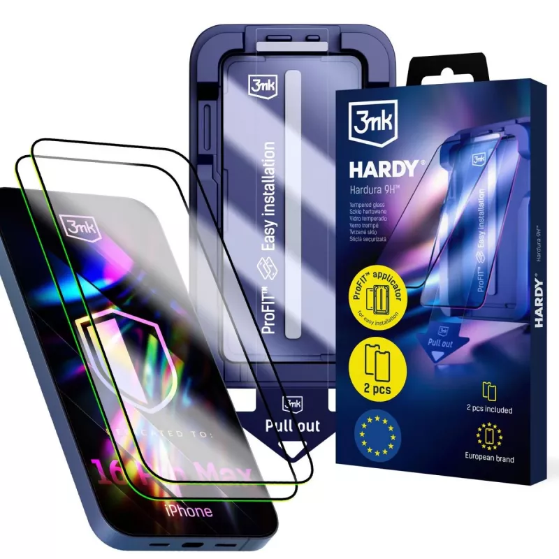 3MK PROTECTION Apple iPhone 16 Pro Max - 3mk Hardy Hardura 9H grūdinto stiklo ekrano apsauga