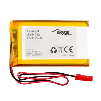 Akyga AKY0654 LP654060 Li-Po akumuliatorius 3,7 V 1950 mAh, PCM, JST 2,54 2 kontaktų, 150 mm