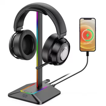 MOZOS D12 RGB LED stovas ausinėms, skirtas viršugalvinėms ausinėms