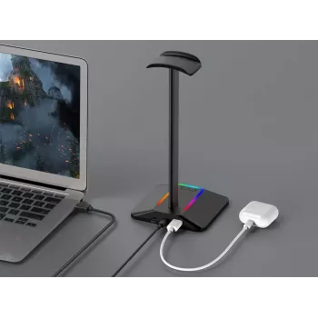 MOZOS D12 RGB LED stovas ausinėms, skirtas viršugalvinėms ausinėms