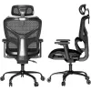 MOZOS ERGO-V Ergonominė biuro kėdė su reguliuojama juosmens atrama ir galvos atrama, juoda