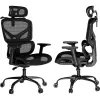 MOZOS ERGO-V Ergonominė biuro kėdė su reguliuojama juosmens atrama ir galvos atrama, juoda