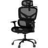 MOZOS ERGO-V Ergonominė biuro kėdė su reguliuojama juosmens atrama ir galvos atrama, juoda