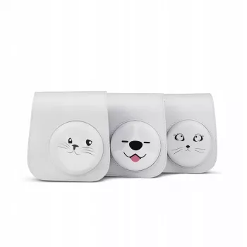 LOVEINSTANT Dėklas ir užvalkalas Fujifilm Instax Mini 11 - Šuns dizainas, pilka