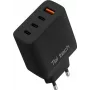 Teltech GaN USB / 3x USB-C 100W QC PD Įkroviklis Juodas TCH-08
