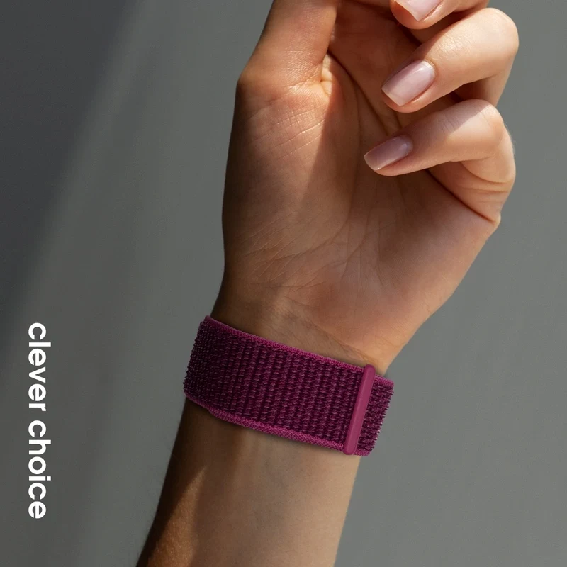 Crong Nylon Sport Band, skirtas Apple Watch 38/40/41/42 mm (Magenta Fusion)