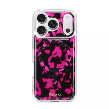 Crong Deluxe MAG Cover Case, skirta iPhone 17 Pro Max su MagSafe (Pink Tortoise)