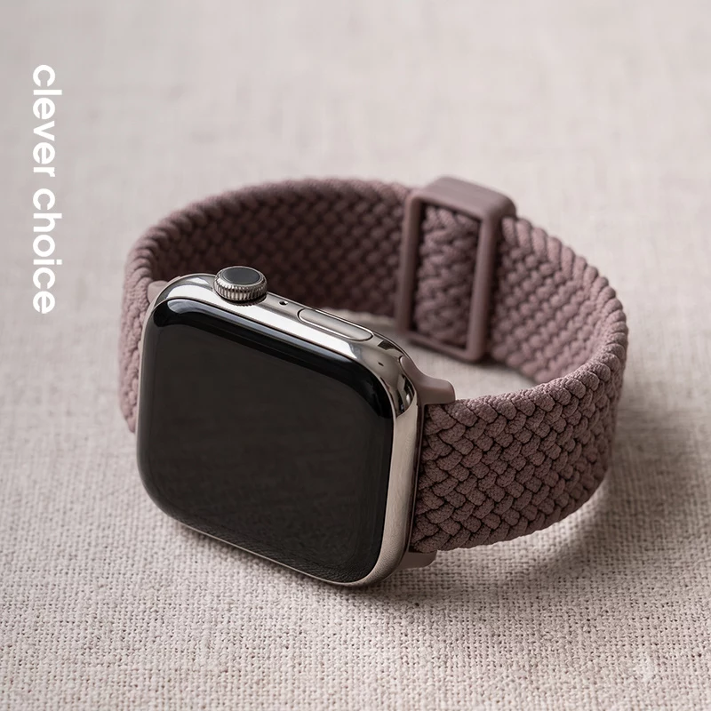 Crong Wave Band Braided Nylon Strap, skirtas Apple Watch 38/40/41/42 mm, rudas