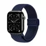 Crong Wave Band Braided Nylon Solo Loop, skirtas Apple Watch 44/45/46/49 mm (tamsiai mėlyna)