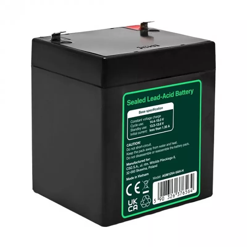 Greencell AGM VRLA 12V 4.5Ah Priežiūros nereikalaujanti baterija kasos aparatams, žaislams, kameroms (90x70x106mm)