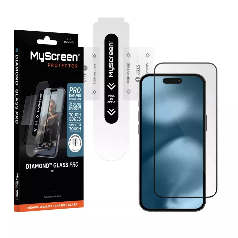 MyScreen Diamond Glass Pro apsauginis stiklas, skirtas Apple iPhone 15