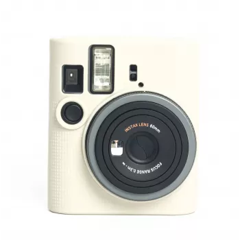 LOVEINSTANT Silikoninis apsauginis dėklas, skirtas Fujifilm Instax Mini 41 - balta/ smėlio