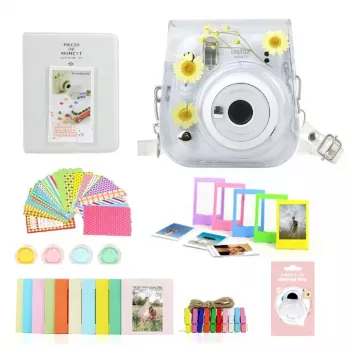 LOVEINSTANT 8-in-1 Aksesuarų rinkinys, skirtas Fujifilm Instax Mini 11 - Džiovintų ramunėlių dizainas