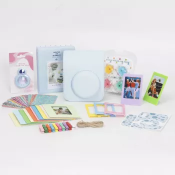 LOVEINSTANT 8-in-1 priedų rinkinys, skirtas Fujifilm Instax Mini 12 - mėlynas