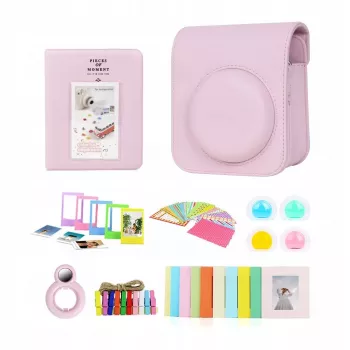 LOVEINSTANT 8-in-1 Aksesuarų rinkinys, skirtas Fujifilm Instax Mini 12 - Rožinis