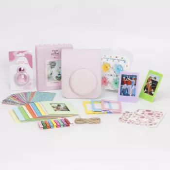 LOVEINSTANT 8-in-1 Aksesuarų rinkinys, skirtas Fujifilm Instax Mini 12 - Rožinis