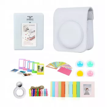 LOVEINSTANT 8-in-1 priedų rinkinys, skirtas Fujifilm Instax Mini 12 - baltas
