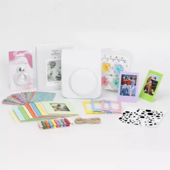 LOVEINSTANT 8-in-1 priedų rinkinys, skirtas Fujifilm Instax Mini 12 - baltas