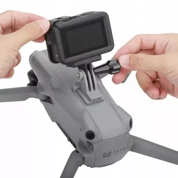 SUNNYLIFE Action Camera Mount, skirtas DJI Air 3, GoPro, Insta360, SJCAM, Xiaomi - 1/4 inch sriegis, greito atsegimo užsegimas, juoda