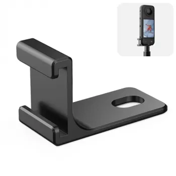 PULUZ 1/4 inch Adapter Mount Bracket, skirtas Insta360 X5/X4/X3/One X2 – juodas, aliuminio lydinio, Cold Shoe