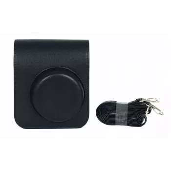 LOVEINSTANT Dėklas fotoaparatui Fujifilm Instax Mini 41 - Juoda PU oda, apsauginis maišelis su petnešėle