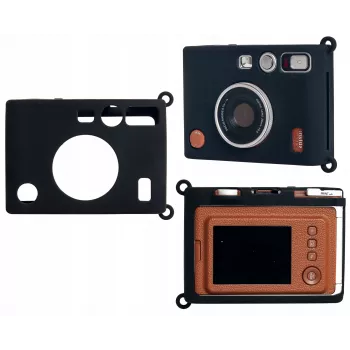 LOVEINSTANT Silikoninis dėklas, skirtas Fujifilm Instax Mini Evo – juodas