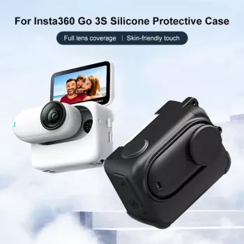 PULUZ Silicone Protective Case with Lens Cap for Insta360 GO 3 / GO 3S - Black (PU772B)