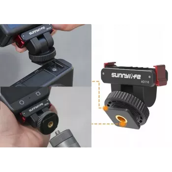 SUNNYLIFE Magnetic Quick Release Mount su Cold Shoe ir 1/4 colio sriegiu, skirtas DJI Osmo Action 5 Pro / 4 / 3 / 2 - Juoda