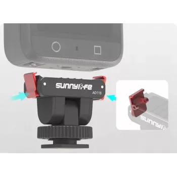SUNNYLIFE Magnetic Quick Release Mount su Cold Shoe ir 1/4 colio sriegiu, skirtas DJI Osmo Action 5 Pro / 4 / 3 / 2 - Juoda