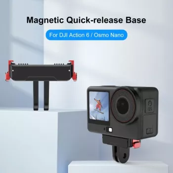 PULUZ Magnetinis greito atlaisvinimo laikiklio adapteris, skirtas DJI Osmo Action 6 / Nano / GoPro laikikliui PU1070B