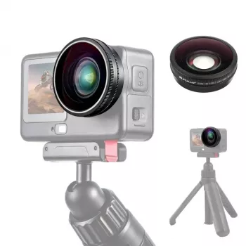 PULUZ plataus kampo objektyvas FOV Boost 185°, skirtas DJI Osmo Action 6 / HD stiklas / PU1103